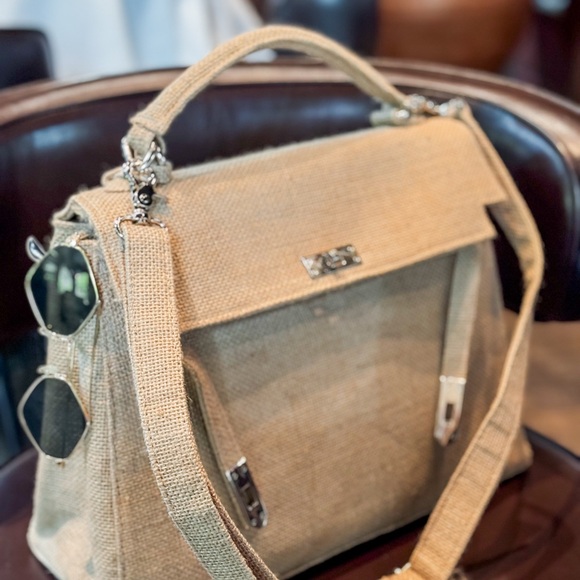 spiaggia azurra Handbags - Juta kelly bag 35